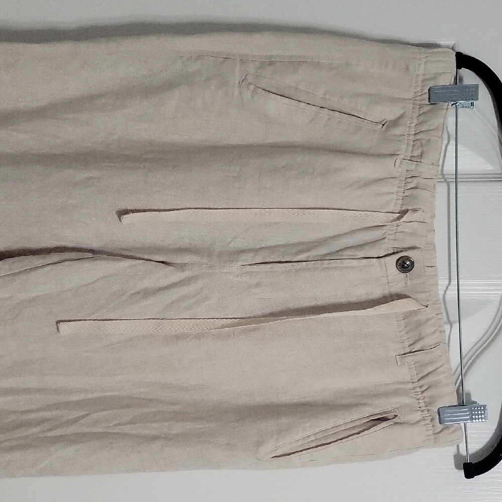 Men's Cream Linen Pants